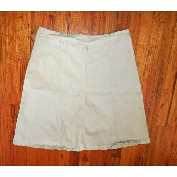 womens Pencil skirt STRETCH Sz 14 Beige career work church pockets zip A.M.I. - Picture 7 of 7